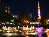 Sapporo TV tower seen from the Odori Park